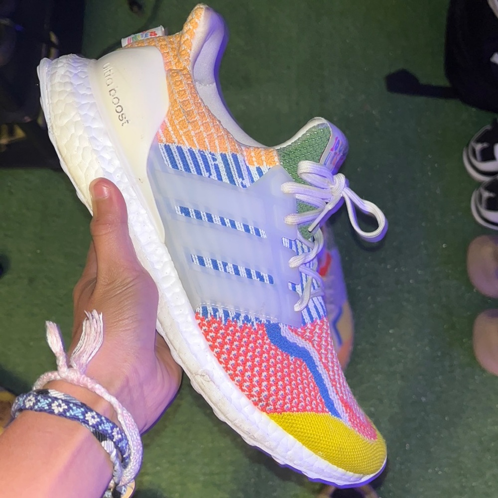 Multi colored adidas x love unites ultra boost  size 12 used